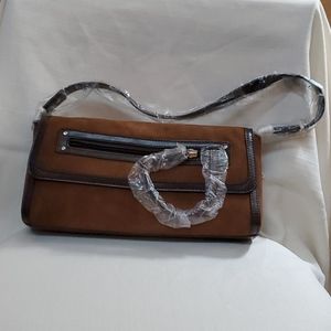 NEW Ann Taylor Brown Suede Handbag #1598
